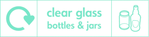 Clear Glass Bottles Jars Waste Recycling Signs Wrap Recycling Signs