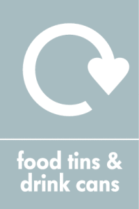 Food Tins Drink Cans Waste Recycling Signs WRAP Recycling Signs