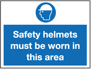 Safety Helmets Must Be Worn In This Area Sign Ppe Safety Signs