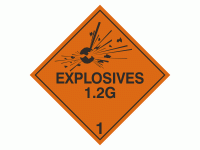 Class 1 Explosive 1.2G labels - 250 l...