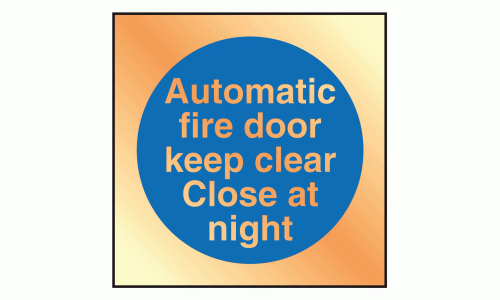 Automatic Fire Door Keep Clear Close At Night