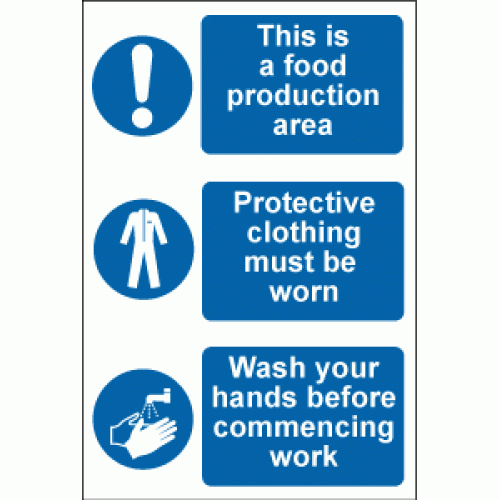 This Is A Food Production Area Wash Your Hands | Safety Signs & Notices
