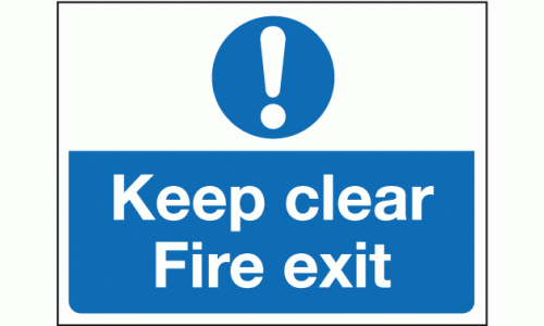 Keep clear fire exit