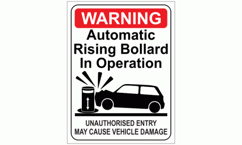 Automatic rising bollad in operation sign