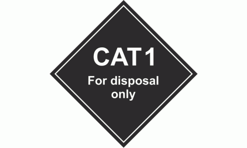 CAT 1 For Disposal Only Sign