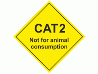 CAT2 Not for animal consumption sign