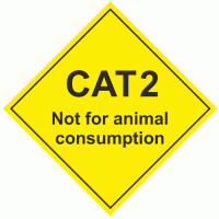 CAT2 Not for animal consumption sign