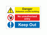 Danger Asbestos unsafe building no un...