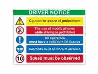 Driver Notice Sign 10mph Speed Must B...