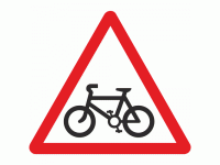 Cycle route ahead sign