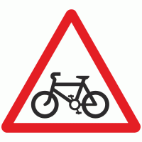 Cycle route ahead sign