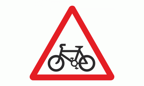 Cycle route ahead sign