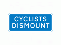 cyclist dismount sign