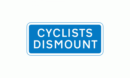 cyclist dismount sign