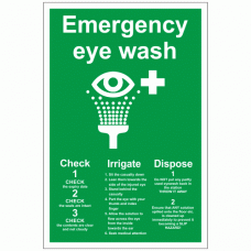 Eye Wash Instruction Sign