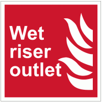 Wet riser outlet sign