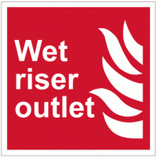 Wet riser outlet sign