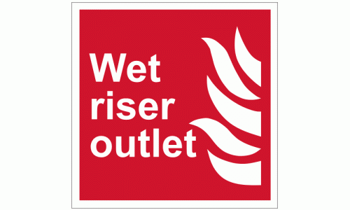 Wet riser outlet sign