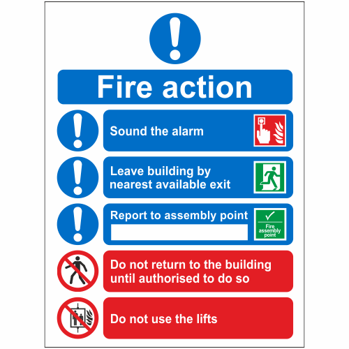 5 Point Fire Action Notice Sign | Fire Action Notices | Safety Signs ...