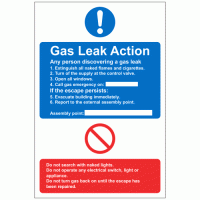 Gas Leak Action Sign