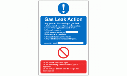 Gas Leak Action Sign