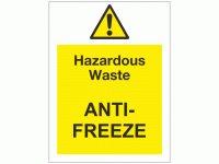 Hazardous waste antifreeze sign