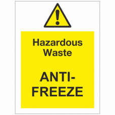 Hazardous waste antifreeze sign