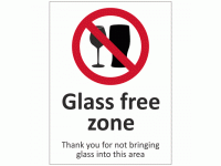 Glass free zone sign