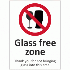 Glass free zone sign