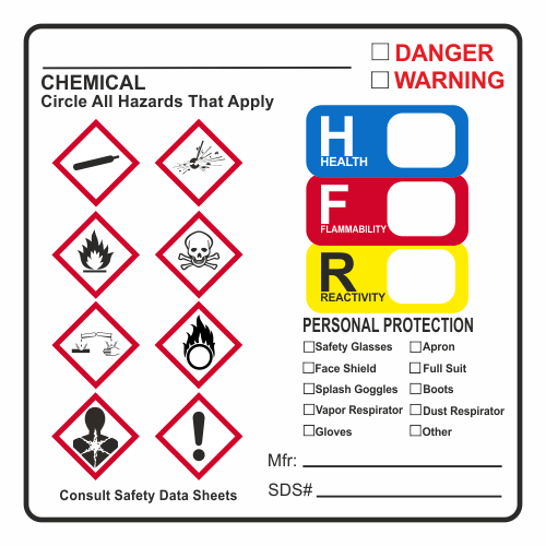 HMIS Safety Labels | Chemical Storage Safety Labels | Safety Signs and ...
