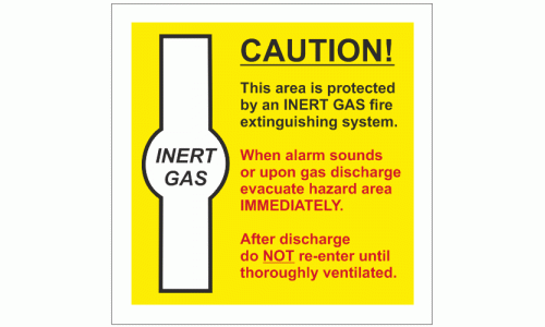 INERT GAS Extinguisher System Sign