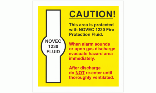 NOVEC 1230 FLUID Sign