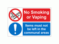 No smoking or vaping items must not b...