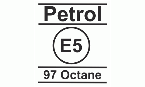 Unleaded Petrol E5 97 Octane Petrol Pump Sign