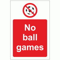 No ball games sign