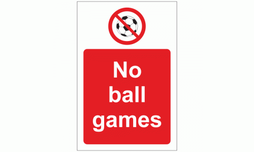 No ball games sign