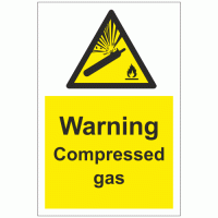 Warning Compressed gas sign