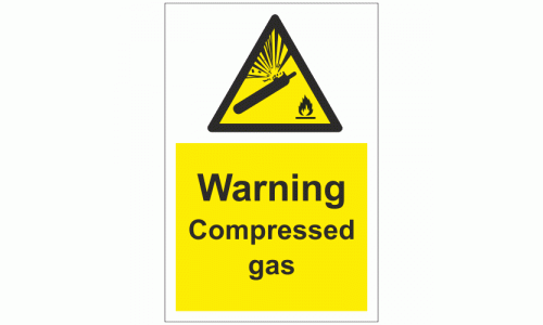 Warning Compressed gas sign