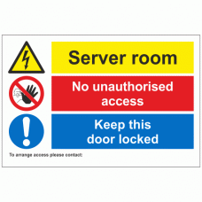 Server room sign