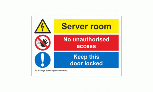 Server room sign