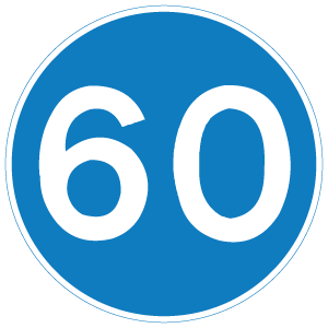 60 Mph Minimum Speed Limit Sign   DOT 672 Road Sign