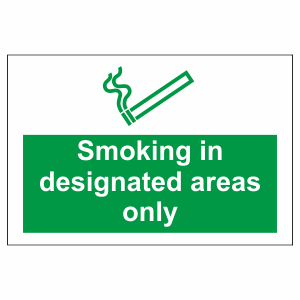 Smoking in designated areas only Sign | Safety Signs