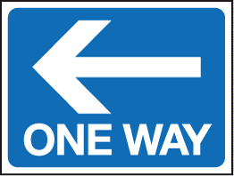 One way left sign | Traffic Signs | Safety Signs & Notices Ltd