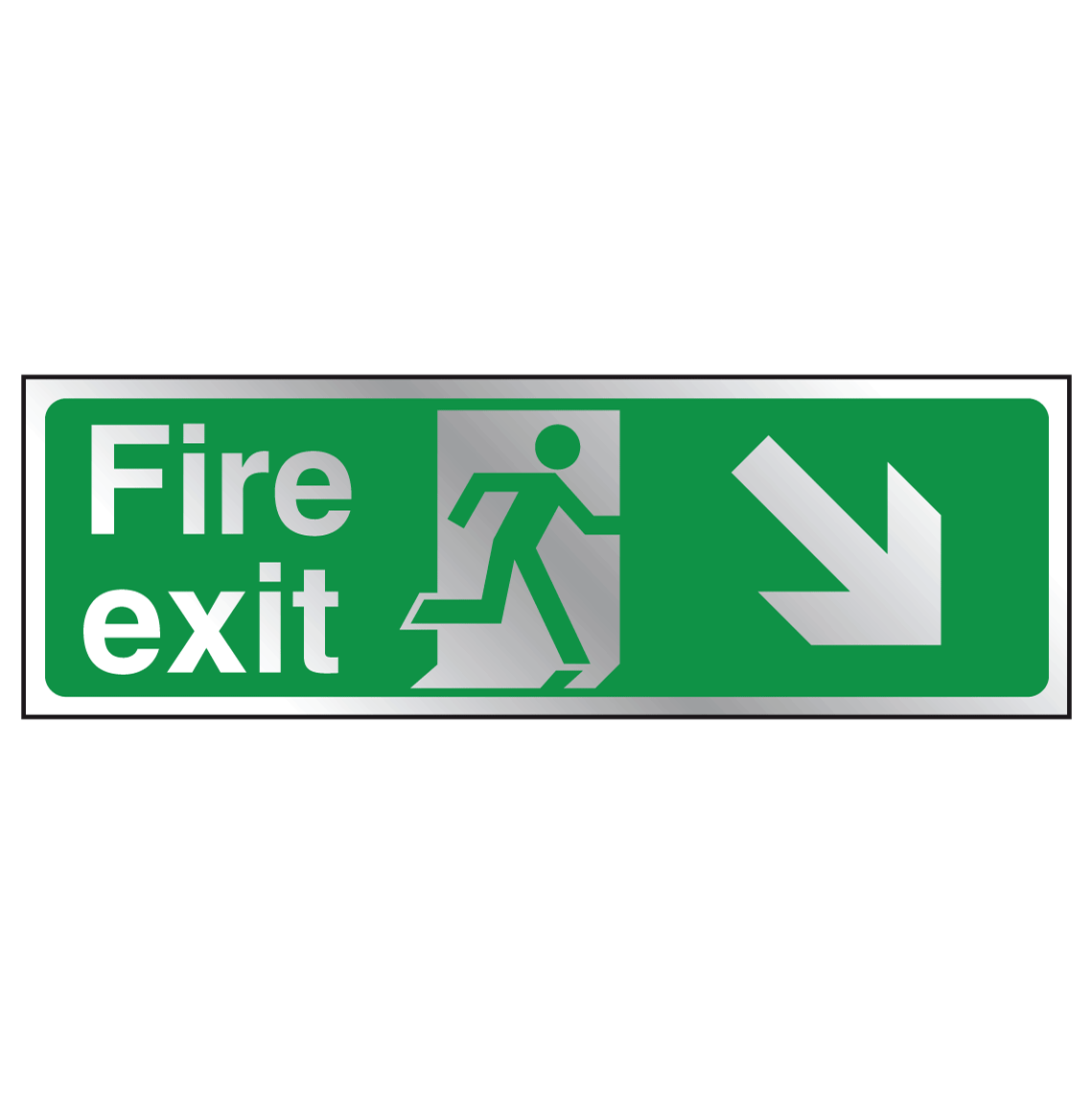 Fire exit right diagonal down sign | Fire Exit Signage | Safety Signs ...