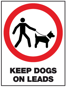 Keeps dogs on lead sign