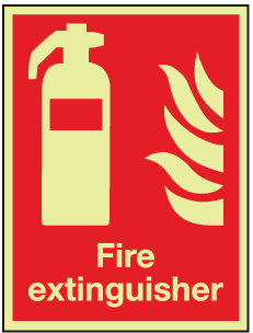 Photoluminescent Fire extinguisher sign | Fire equipment signs | Safety ...