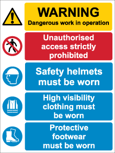 Site Safety Dangerous Work In Operation Sign | Construction Site Safety ...