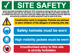 Site Safety Construction Work In Progress | Construction Signs | Safety ...