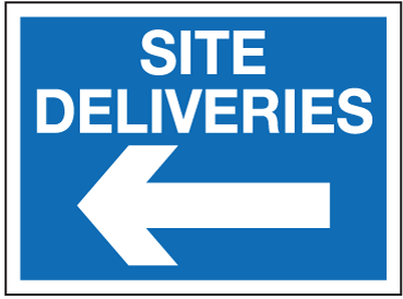 Site deliveries left sign | Construction Signs | Safety Signs & Notices