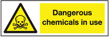 Dangerous chemicals in use sign | Chemical Warning Stickers | Safety ...